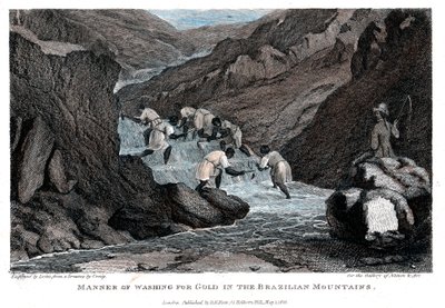طريقة غسل الذهب في الجبال البرازيلية ، 1814 بواسطة ليستر
