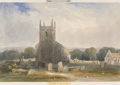 كنيسة كالدون: رسم بالألوان المائية ، بدون تاريخ [c1830-1840] بواسطة لويس جون وود