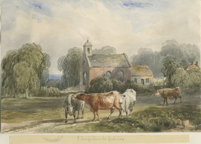 كنيسة غراتويتش: الرسم بالألوان المائية ، بدون تاريخ [c1830-1840] بواسطة لويس جون وود