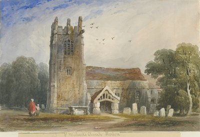 Horton Church: رسم بالألوان المائية ، بدون تاريخ [c1840] بواسطة لويس جون وود