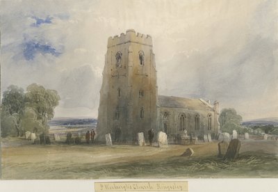 كنيسة كينغسلي: الرسم بالألوان المائية ، بدون تاريخ [c1830-1840] بواسطة لويس جون وود