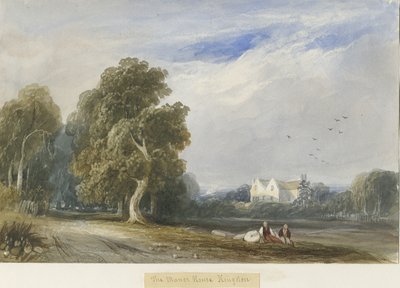 Kingstone - ذا مانور هاوس: لوحة ألوان مائية ، بدون تاريخ [c1830-1840] بواسطة لويس جون وود