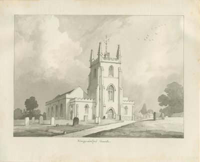 كنيسة Kingswinford: رسم بني داكن ، 1837 بواسطة لويس جون وود
