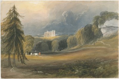 ووتون لودج: لوحة ألوان مائية ، بدون تاريخ [c1830-1840] بواسطة لويس جون وود