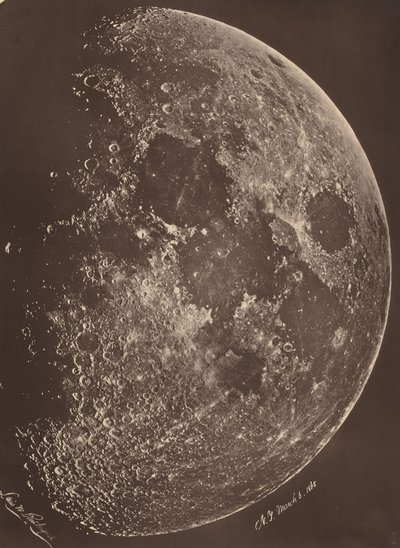 صورة للقمر في ربعه الأول، 6 مارس/آذار بواسطة لويس موريس رذرفورد