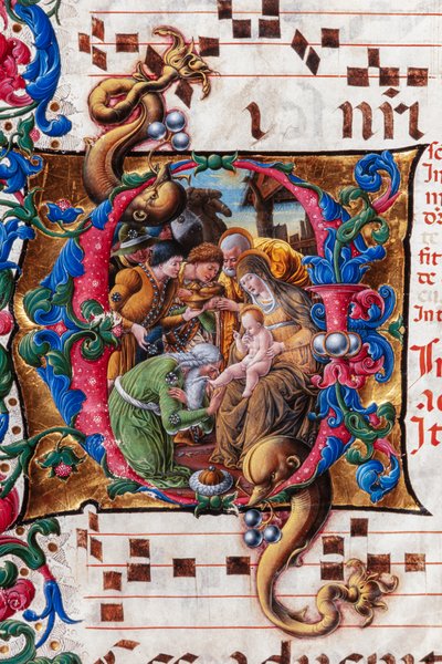 مكتبة Piccolomini: كتاب جوقة ، سمك القد. 19.4 ، صص. 9 ظ مع "عشق المجوس" ليبرالي دا فيرونا (حوالي 1445 - 1527/9). التفاصيل. بواسطة الليبراليون دا فيرونا