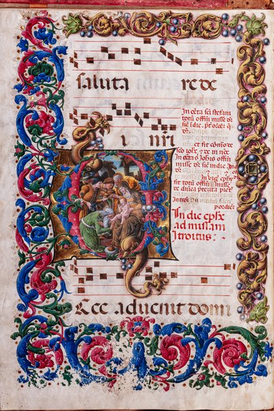 مكتبة Piccolomini: كتاب جوقة ، سمك القد. 19.4 ، صص. 9 ظ مع "عشق المجوس" ليبرالي دا فيرونا (حوالي 1445 - 1527/9). بواسطة الليبراليون دا فيرونا