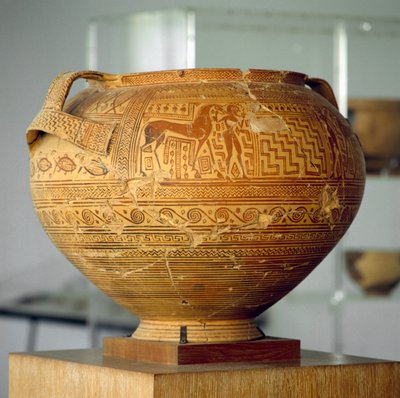 Argive krater with geometric decorations, diameter 50 cm, Greek civilization, 8th century BC بواسطة غير معروف غير معروف