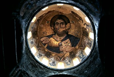Christ Pantocrator, interior dome of the church of Panagia Parigoritissa, Arta, Epirus, Greece بواسطة غير معروف غير معروف