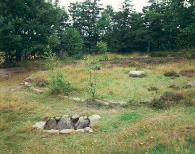 Denmark, Jutland, Bjerrgrav, Hvolris, Celtic burial ground with Circular graves بواسطة غير معروف غير معروف