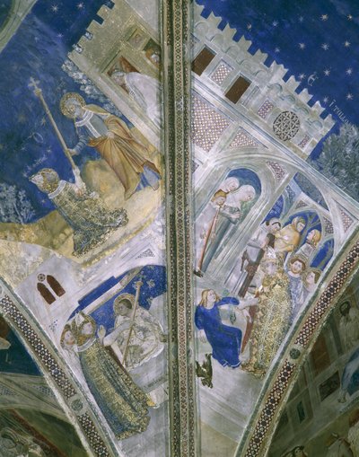 Detail from vault in St Martial chapel, Papal Palace in Avignon , with frescoes بواسطة غير معروف غير معروف