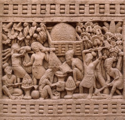 Detail of the east side of the Stupa I in Sanchi (UNESCO World Heritage List بواسطة غير معروف غير معروف