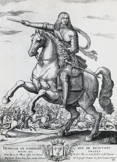 صورة الفروسية لفرانسيس دي بوربون فاندوم (1616-1669) ، دوق بوفورت الثاني والجنرال الفرنسي ، نقش نيكولاس دي لا فاج (1600؟ -1655) بواسطة غير معروف غير معروف