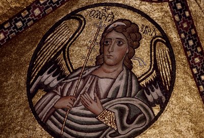 Figure of an angel, mosaic inside Hosios Loukas Monastery,Greece, founded in early 10th century بواسطة غير معروف غير معروف