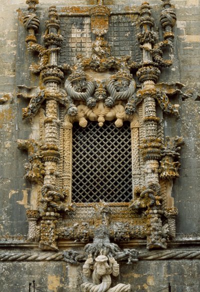 Manueline window (Portuguese late Gothic) of Convent of Order of Christ (originally Templar stronghold), Tomar بواسطة غير معروف غير معروف
