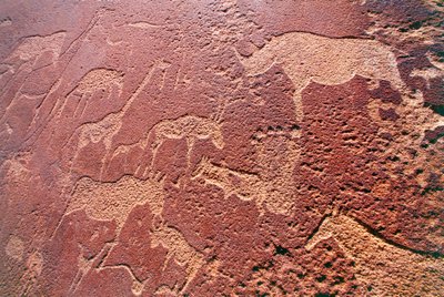 Namibia, Damaraland Wilderness Area, Twyfelfontein, Brandberg Mountains, Stone Age rock engravings بواسطة غير معروف غير معروف