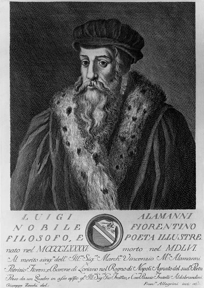 Portrait of Luigi Alamanni (1495-1556), Italian poet, engraving by Francesco Allegrini (1729-after 1773) after drawing by Giuseppe Zocchi (born 1711 or 1717, died 1767) بواسطة غير معروف غير معروف