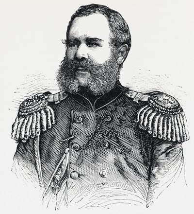 Portrait of Nikolai Obruchev (1830-1904), Russian general, engraving بواسطة غير معروف غير معروف