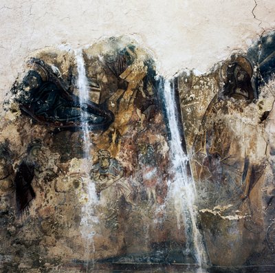 Remains of fresco in Byzantine church of Agios Georgios Xifoforos, Apodoulou, Crete, Greece (photo) بواسطة غير معروف غير معروف