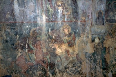 Saints on horseback, fresco in Byzantine church of Agios Athanasios, Kefali, Crete, Greece (photo) بواسطة غير معروف غير معروف