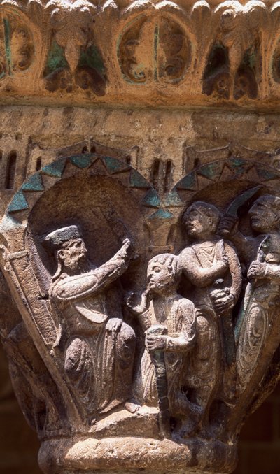 Spain, Navarre, Estella, Cloister of San Pedro de la Rua Church, Capital بواسطة غير معروف غير معروف