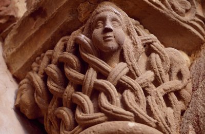Spain, Navarre, Monastery of the Holy Savior of Leyre, Porta Speciosa, Decorated capital بواسطة غير معروف غير معروف