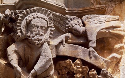Spain, Navarre, Ujue, Church of Santa Maria, Architectural detail بواسطة غير معروف غير معروف