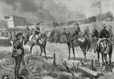 Spanish General Jose Toral y Velazquez surrendering to American troops, Santiago de Cuba, July 1898, Spanish-American war, Cuba بواسطة غير معروف غير معروف