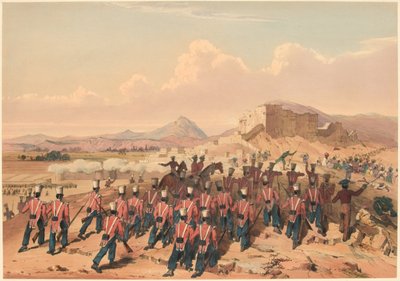 اقتحام خلات. [The 17th Regt] أخذ المرتفعات (اللون الليثو) بواسطة الملازم توماس (بعد) وينجيت