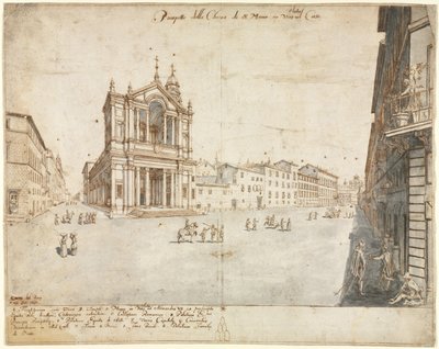 ثمانية عشر مشاهدة لروما: سانتا ماريا في فيا لاتا ، 1665. بواسطة ليفين كرويل