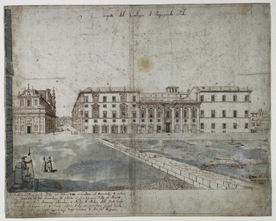 ثمانية عشر مشهدًا لروما: وجه Collegio di Propaganda Fide ، 1665. بواسطة ليفين كرويل
