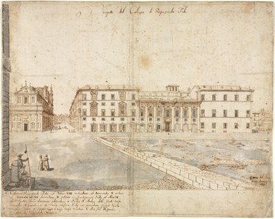 ثمانية عشر مشاهدة لروما: The Collegio di Propaganda Fide recto ، 1665. بواسطة ليفين كرويل