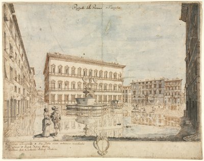 ثمانية عشر مشاهدة لروما: ساحة فارنيز المستقيمة ، 1664. بواسطة ليفين كرويل