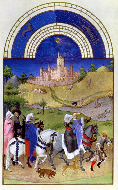 فاكس أغسطس: Hawking ، من "Tres Riches Heures du Duc de Berry (للأصل انظر 8440) بواسطة ليمبورغ اخوان