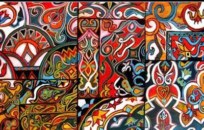 تصاميم خيمة مصرية، 2016 (وسائط مختلطة) بواسطة ليندا آرثر
