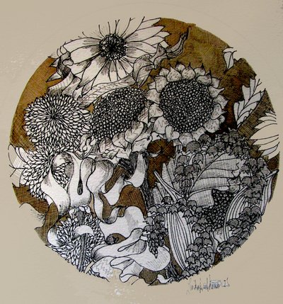 الرسم بالحبر (حبر، ورق رق) بواسطة ليندا آرثر