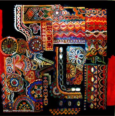 تصاميم قبلية، 2014 (وسائط مختلطة) بواسطة ليندا آرثر