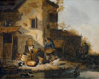 مزارع يطعم دجاجه ... بواسطة ليونيل هاميلتون رينويك