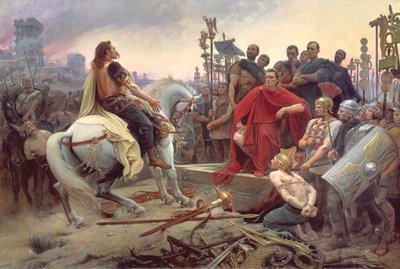 Vercingetorix يلقي ذراعيه عند أقدام يوليوس قيصر ، 1899 بواسطة Lionel Noel Royer