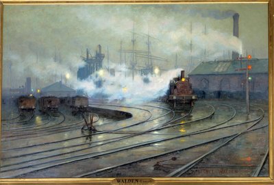 منظر لأحواض كارديف لوحة رسمها ليونيل والدن (1861-1933) 1894 صن. 1،27x1،93 م. باريس ، متحف أورسيه - منظر لأحواض كارديف. لوحة ليونيل والدن (1861-1933) بواسطة ليونيل والدن