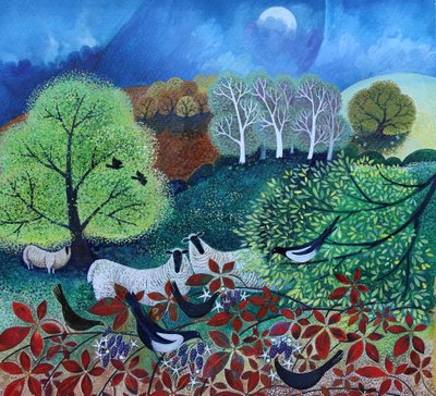 فروت بيكرز ، 2021 (أكريليك على ورق) بواسطة Lisa Graa Jensen