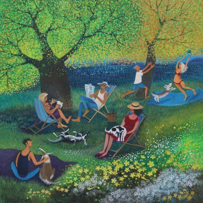 سيدة باللون الوردي، 2015 (أكريليك على ورق) بواسطة ليزا جراا جنسن