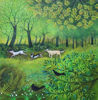 ثلاثة أصدقاء، 2024 (أكريليك على قماش) بواسطة ليزا جراا جنسن