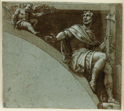 تصميم ل Spandrel: شهيد روماني واثنان من Putti – Saint Jude the Apostle بواسطة Livio Agresti