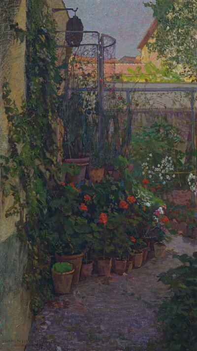 اللوحة الثلاثية أو الحديقة المزهرة (لوحة جانبية) 1907 بواسطة Llewelyn Lloyd