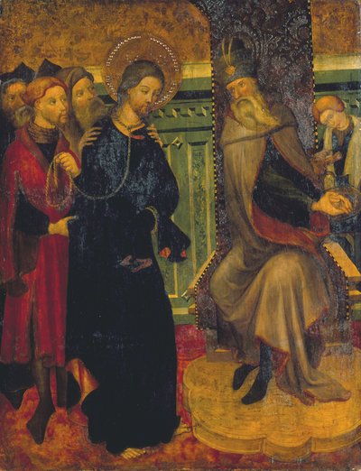 المسيح قبل بيلاطس ، 1420-1425 (درجة الحرارة على اللوحة) بواسطة لويس Borrassà