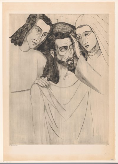 كريستوس توسين يوهانس دي دوبر في دور ماريا المسيح ووالدته والقديس يوحنا (العنوان الأصلي) بواسطة لوديويجك شلفهوت (توقيع الفنان)