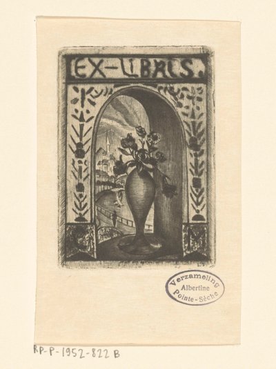 Ex libris بواسطة C. van der Meulen بواسطة لوديويجك شلفهوت (توقيع الفنان)
