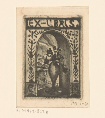 Ex libris بواسطة C. van der Meulen بواسطة لوديويجك شلفهوت (توقيع الفنان)