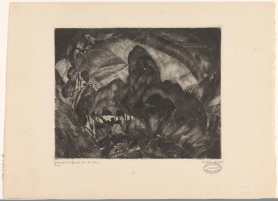 منظر التلال مع أشجار Les Arbres (العنوان الأصلي على الكائن) بواسطة لوديويجك شلفهوت (توقيع الفنان)